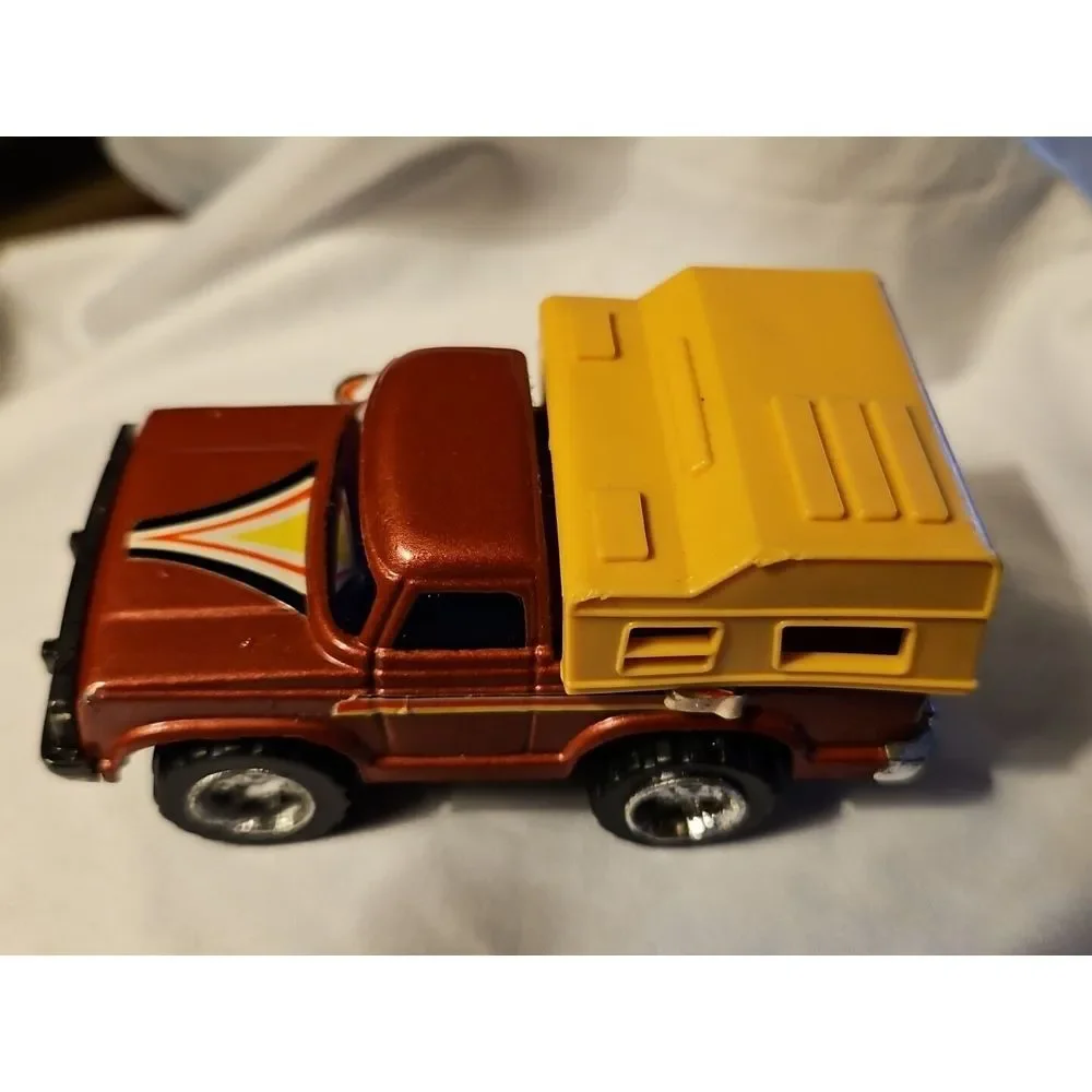 Vintage Arco Ford Truck w/ Camper Shell Friction Toy Pull-Back WORKS‎